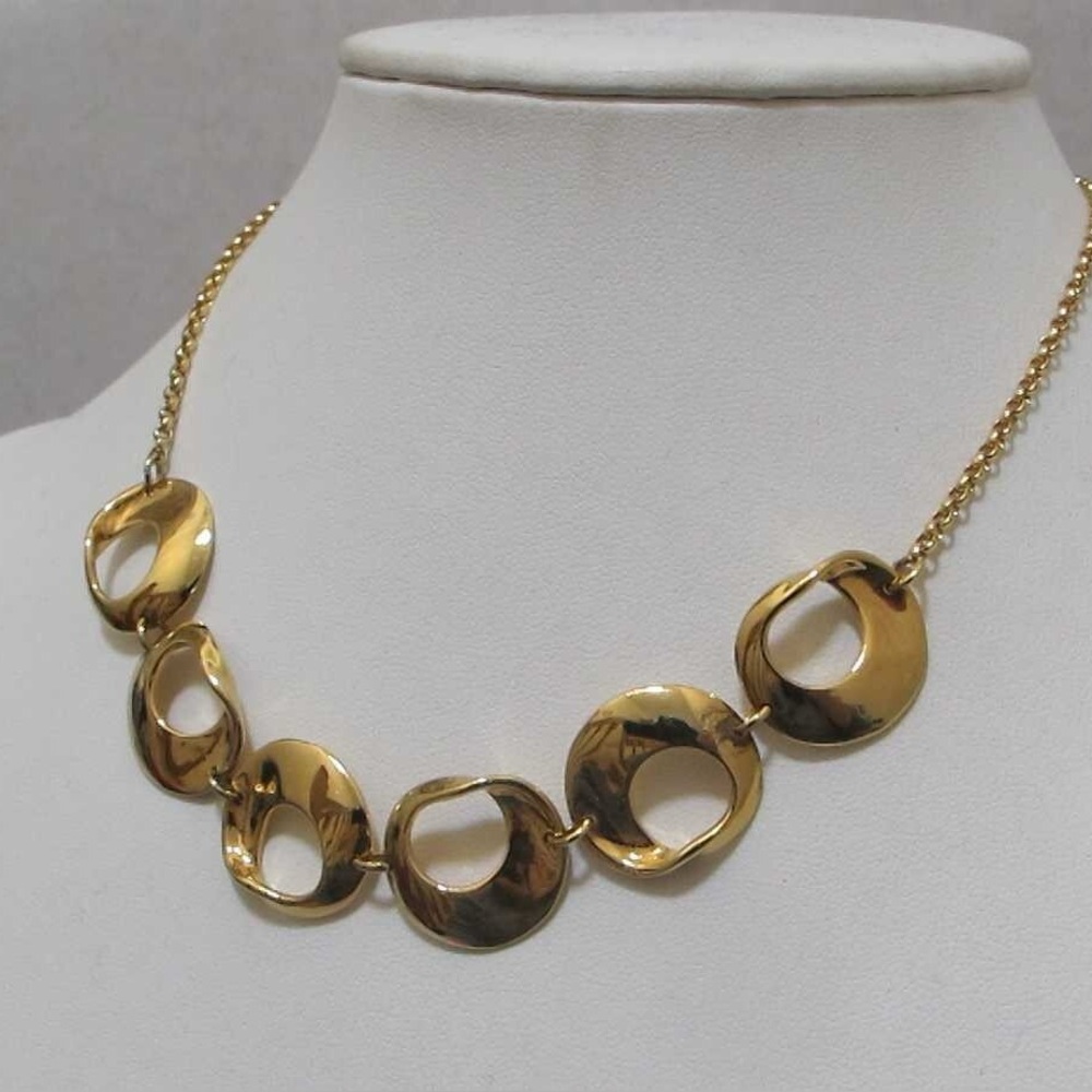 Argentino Vivo 18 K Gold over Sterling Silver Necklace with bonus Bracelet